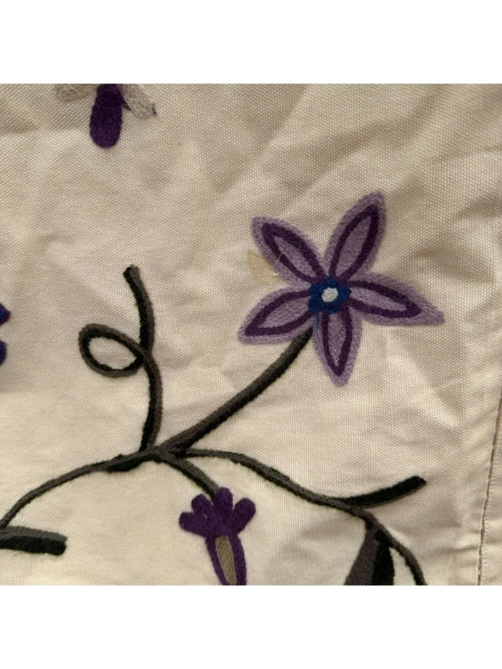 Linen Source Sloane Garden Crewel Embroidered Duvet & 2 Pillow Shams Set Cottage